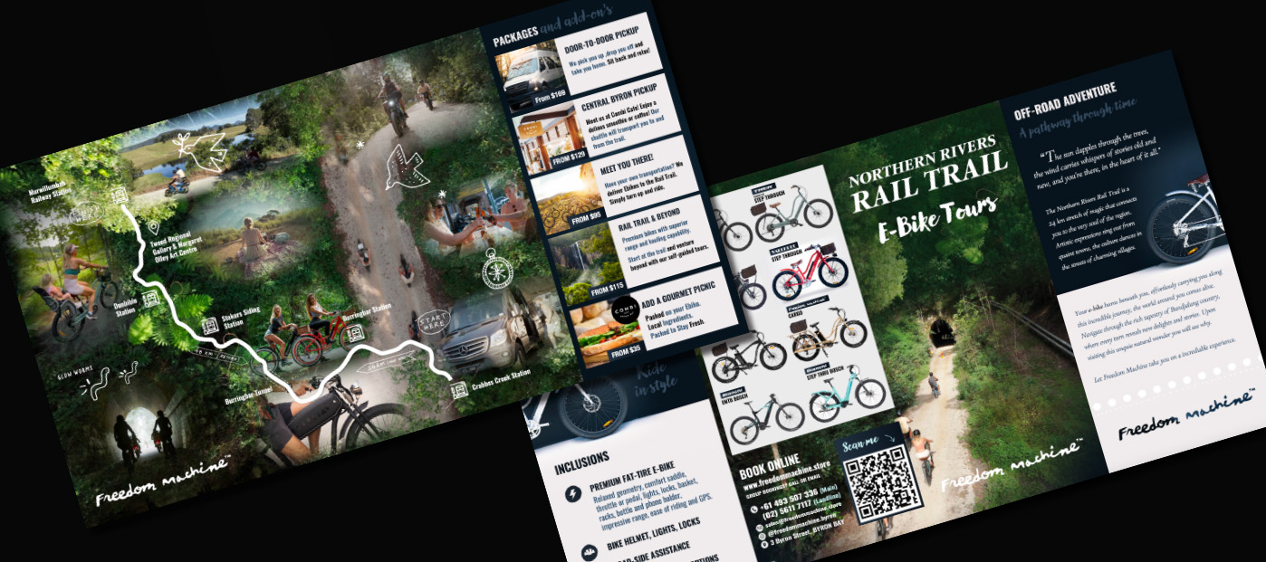 Freedom Machine print brochures and marketing collateral