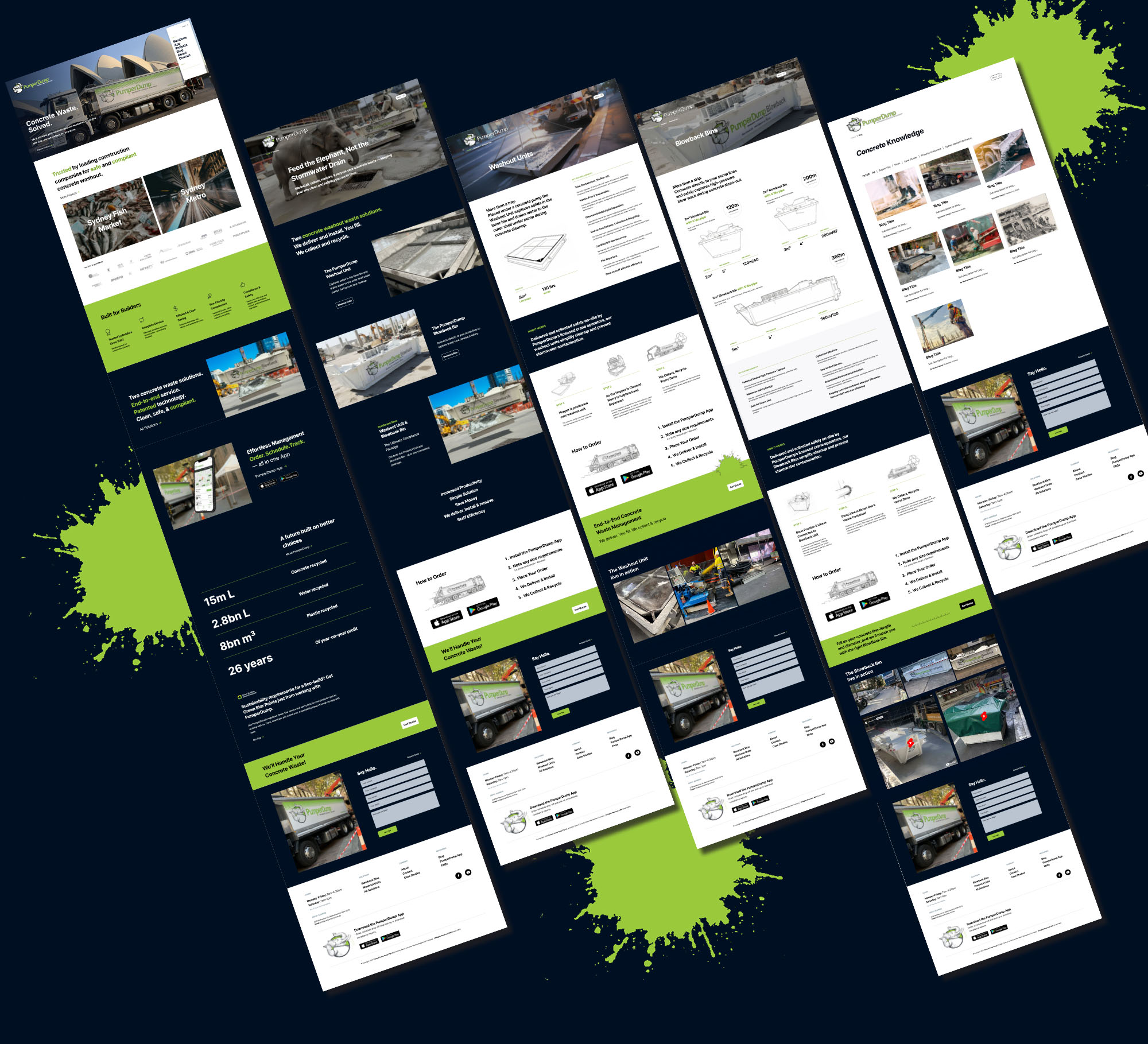 High-fidelity page designs for the PumperDump website